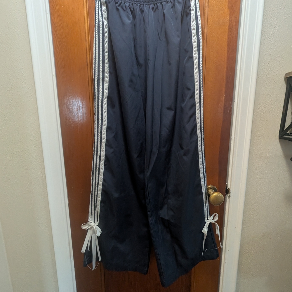 SHEIN Navy Track Pants with White Stripes